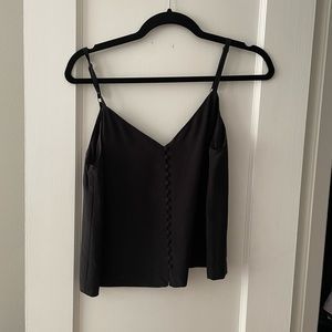 Madewell 100% Silk Button-Down Cami (Black)